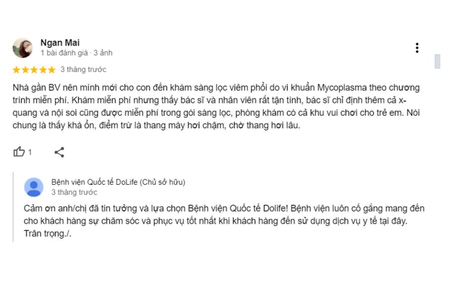 Review bệnh viện Dolife của chị Thị Oanh Lê